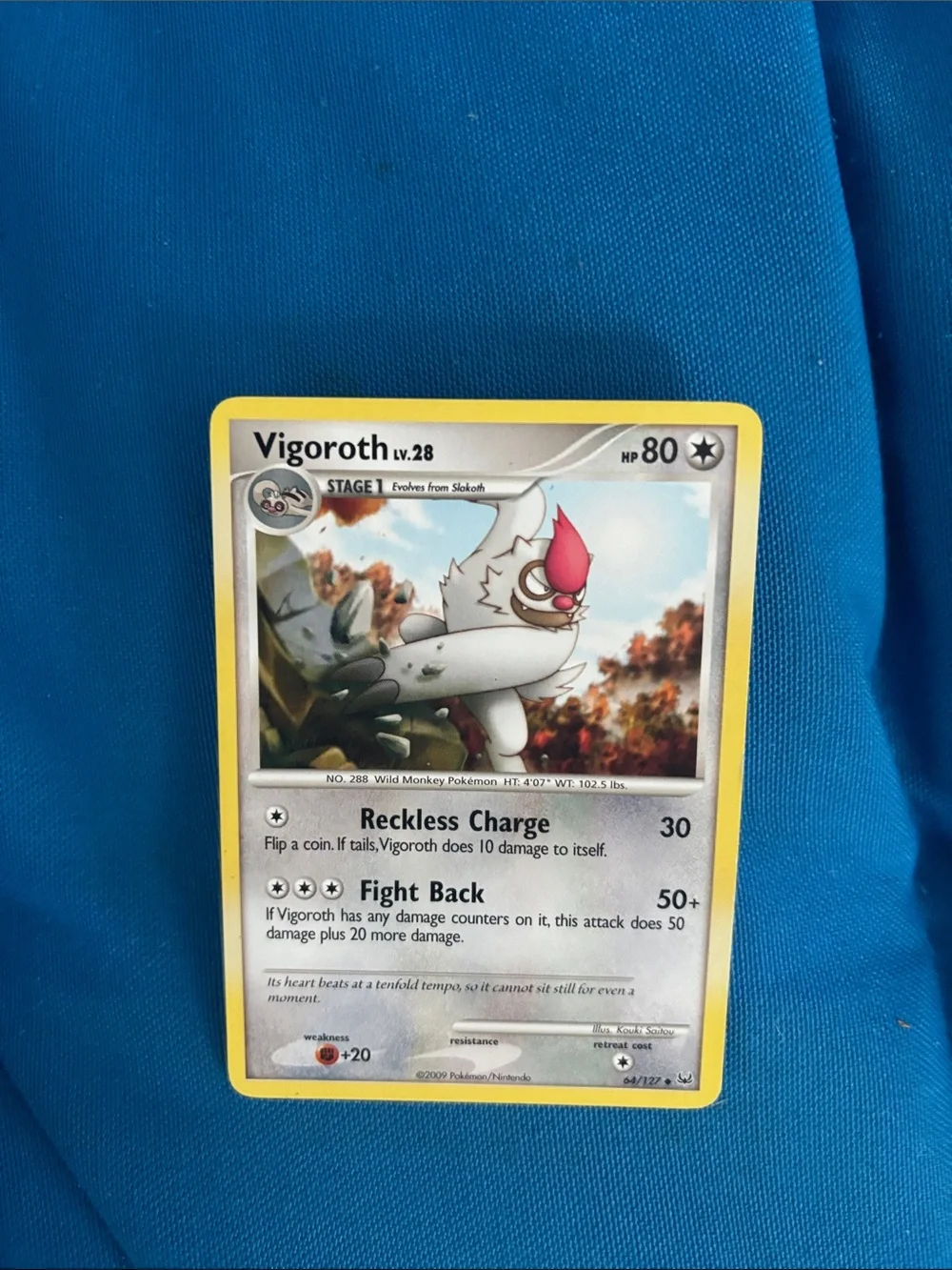 Pokémon Cards Vigoroth HP 80 Common Type Pokemon 2009 NWOTS